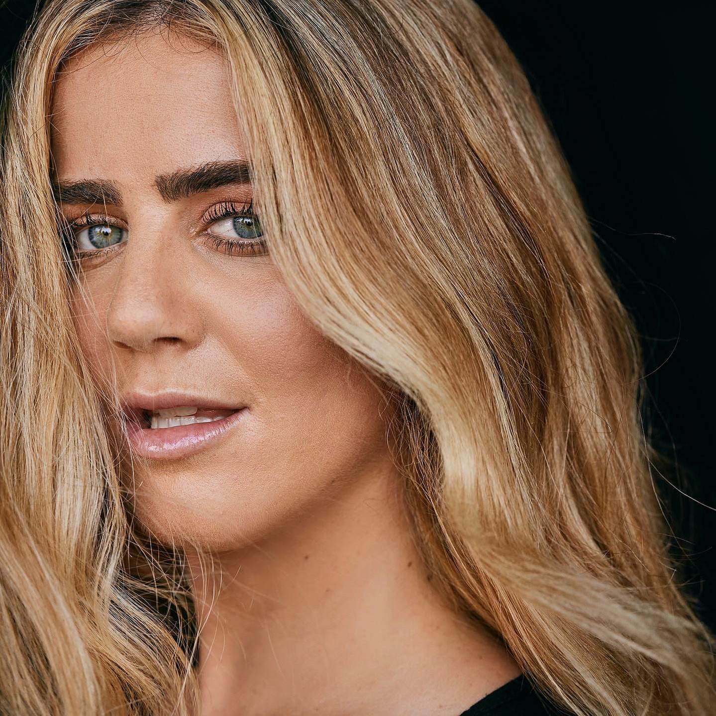 Caroline Marks close-up — hair & makeup by Masters Artistry