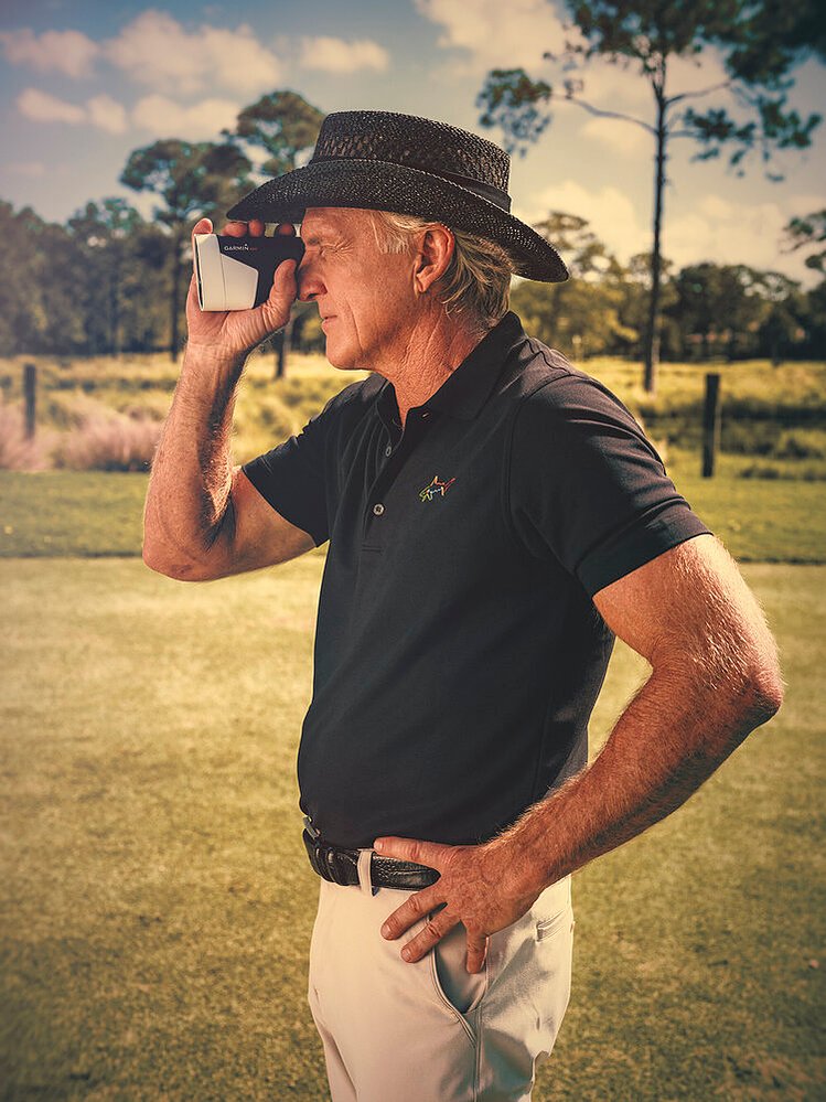 Greg Norman — Garmin Approach Z82 campaign, hair & makeup by Masters Artistry