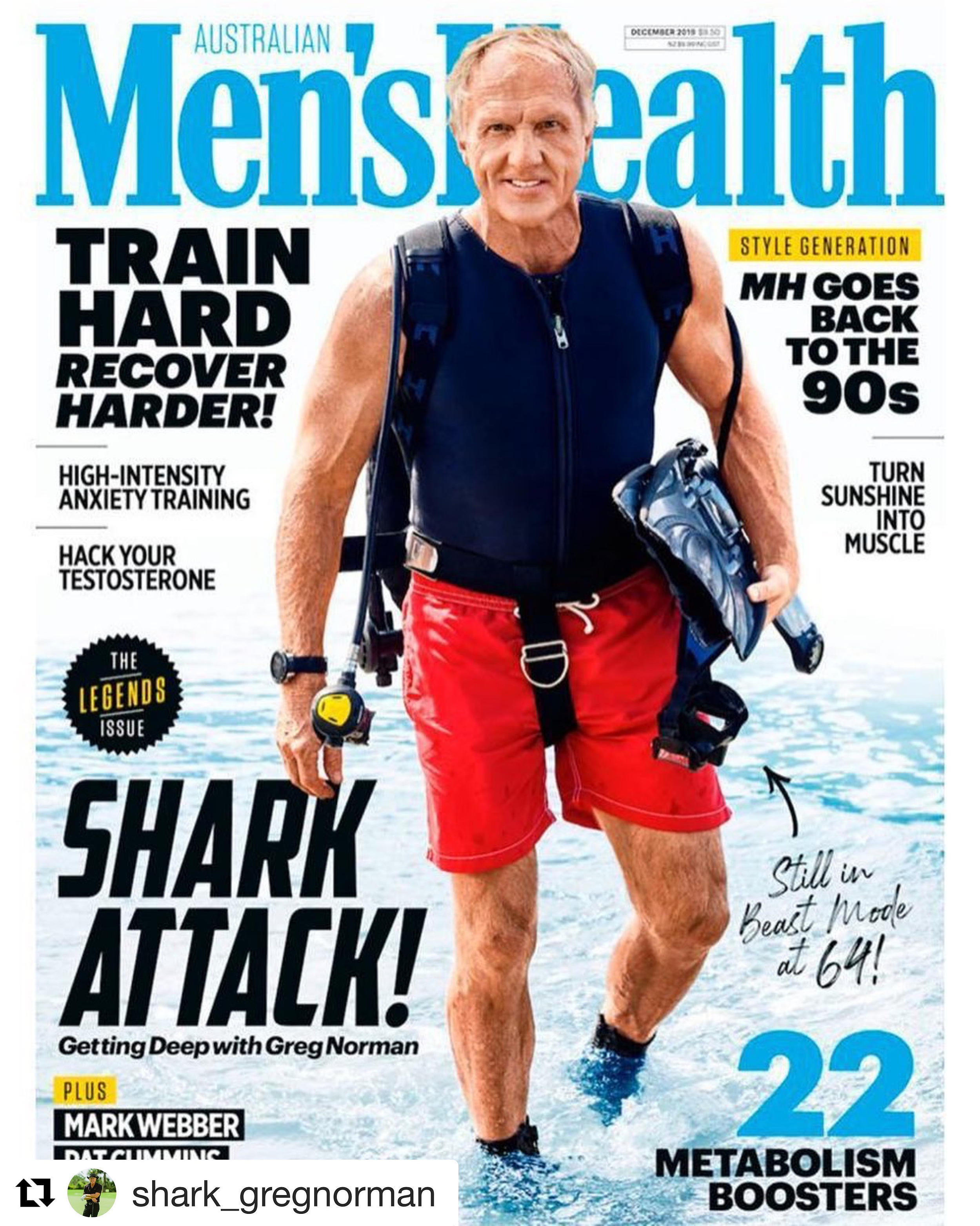 Greg Norman — Men's Health cover, hair & makeup by Masters Artistry